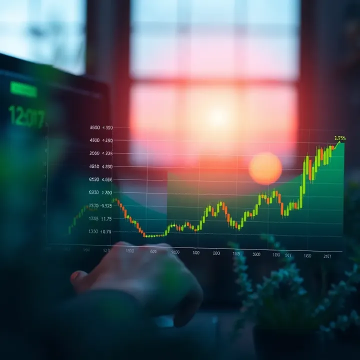 Graph showing financial growth and trading opportunities with Apex Trader Funding