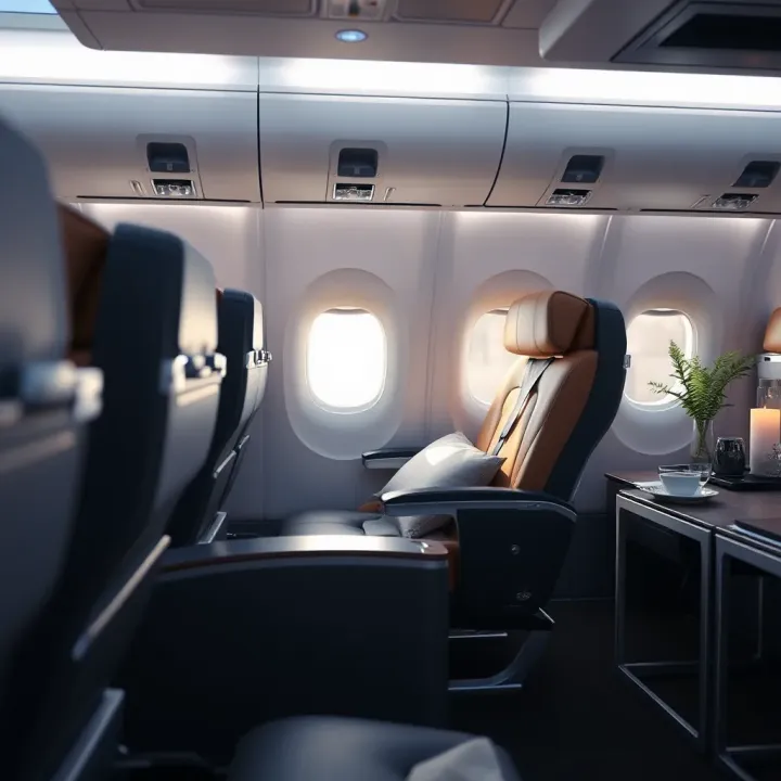 Comfort and Ambiance Inside AtlasGlobal Aircraft Comfortable aircraft cabin interior showcasing seating and ambiance