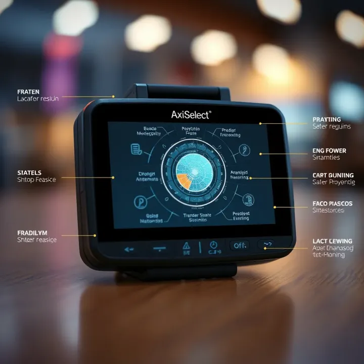 Detailed schematic highlighting the core features of the Axi Select device
