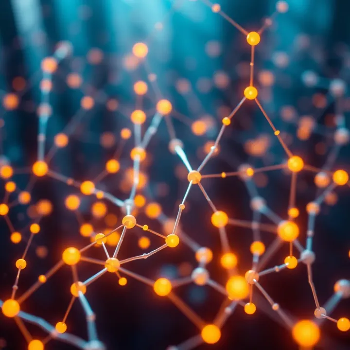Abstract digital network representing blockchain technology and cryptocurrency connections