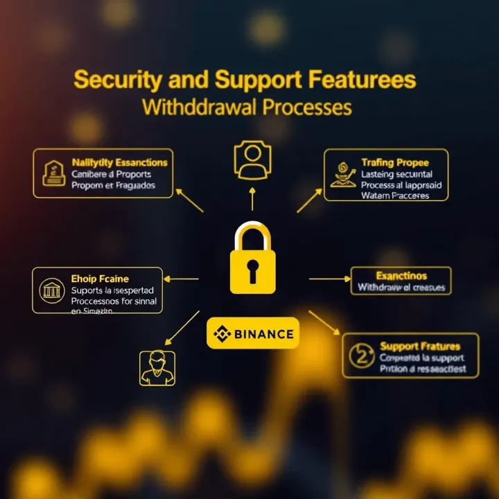 Diagram showing security measures and support options for Binance withdrawal transactions