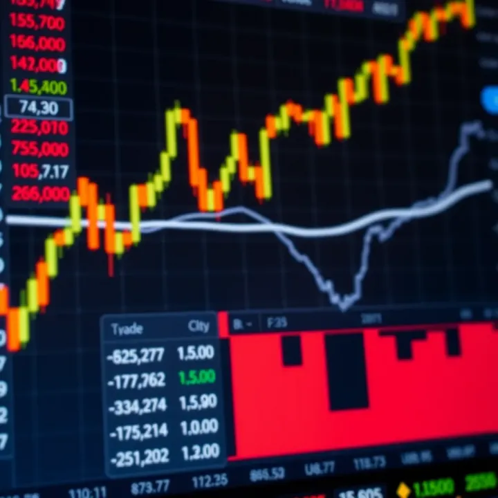 Chart displaying fluctuating asset prices with indicators for binary options trading decisions