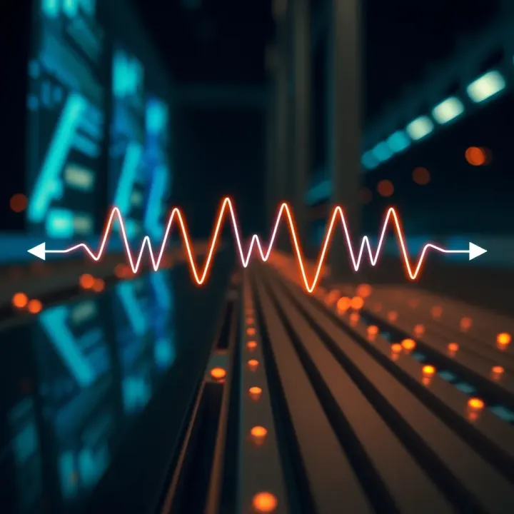 Diagram illustrating binary signals with two distinct voltage levels representing digital data