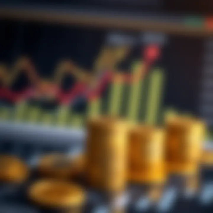 Financial Growth Chart Representing Project Funding Illustration showing financial growth chart and coins symbolizing project funding