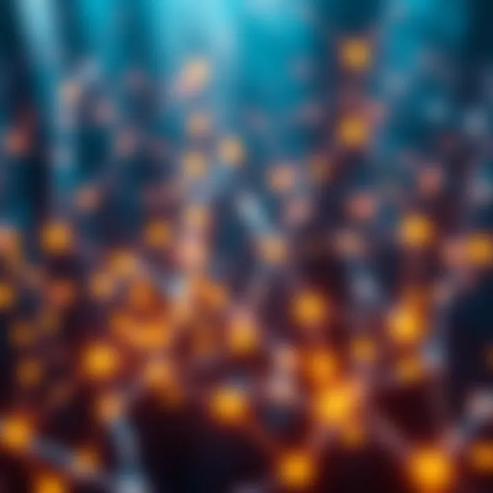 Abstract digital network representing blockchain technology and cryptocurrency connections