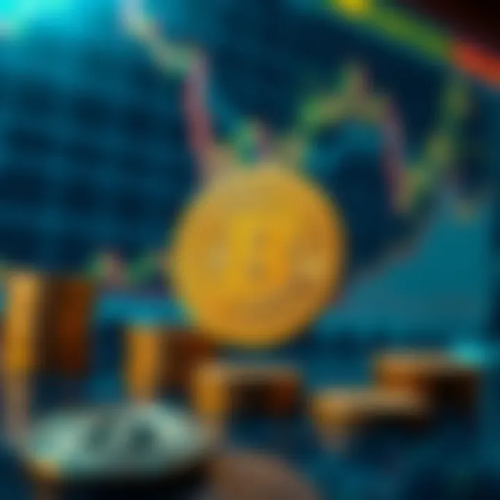 Analyzing Bitcoin's Influence on Financial Markets Illustration of financial market impact with Bitcoin symbol and currency icons