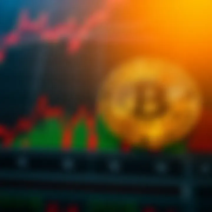 Graph showing Bitcoin price fluctuations with economic and technical indicators