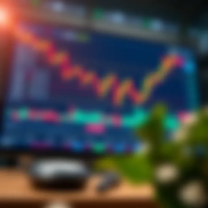 Illustration of a digital trading platform showing CFD account interface with charts and data