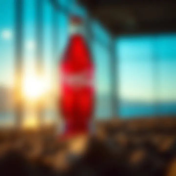 Creative marketing visuals highlighting Coca-Cola's brand innovation and sustainability efforts