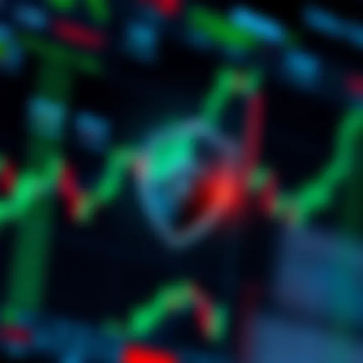 Ensuring Safety and Reliability in Selecting Binary Options Brokers Security shield icon overlaying digital financial charts representing safe broker selection