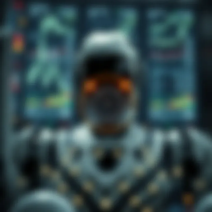 Diagram illustrating the mechanism of binary trading bots analyzing market data