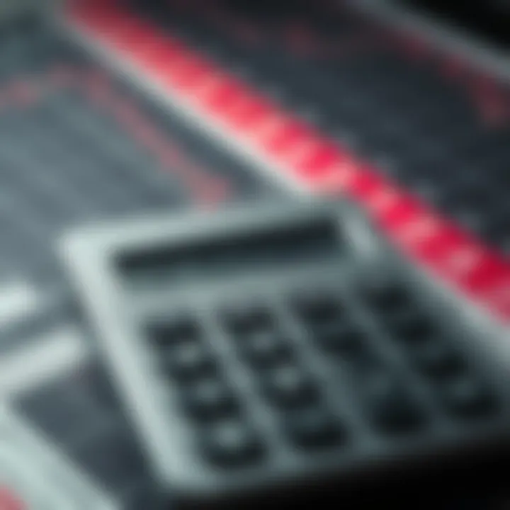 Calculator displaying lot size for financial trading calculations