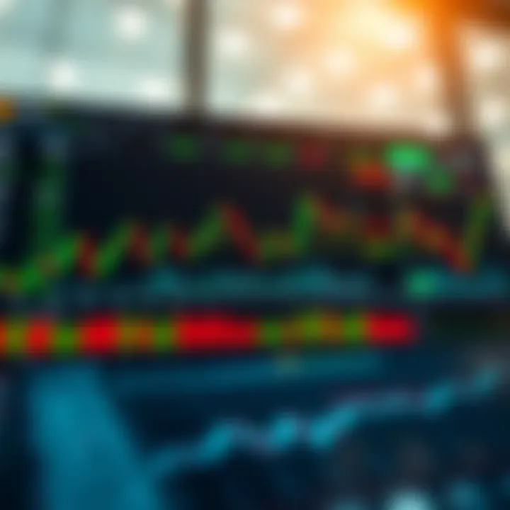 Digital interface displaying cryptocurrency market charts and trading data