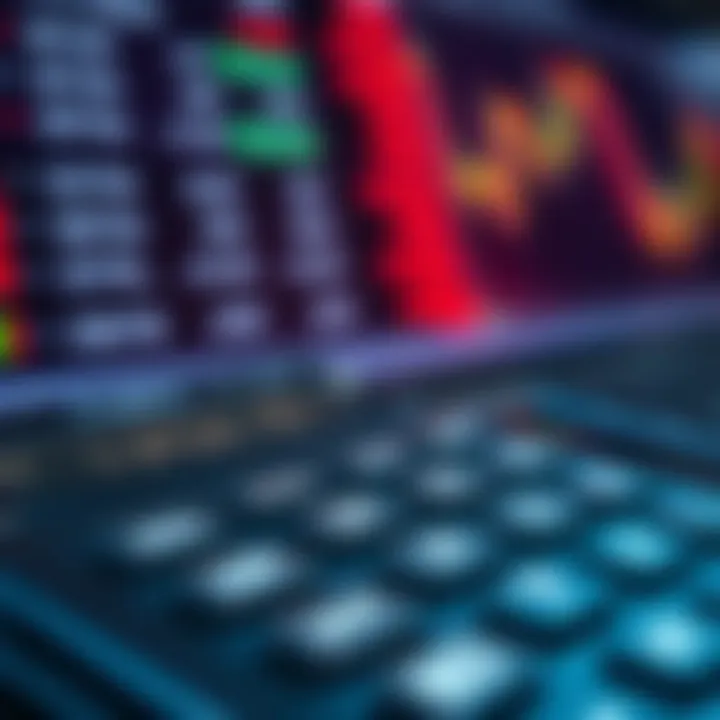Trading calculator displaying risk management variables on a digital interface