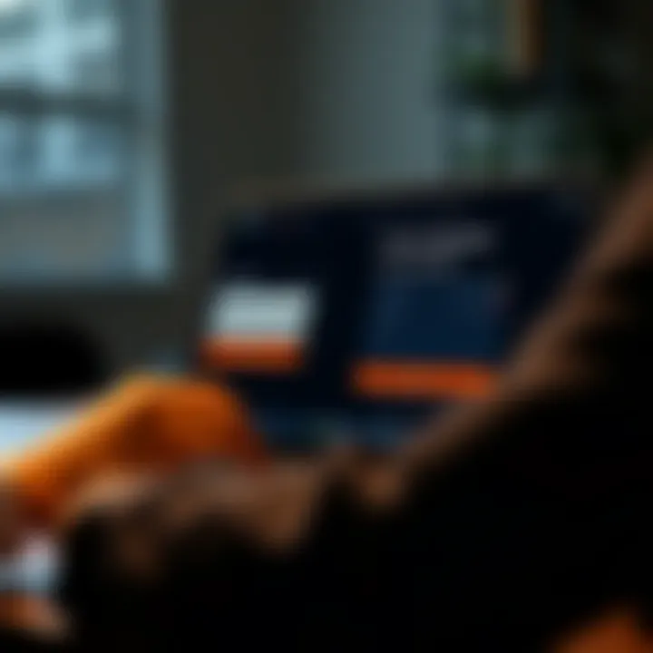 User filling out online registration form on a laptop