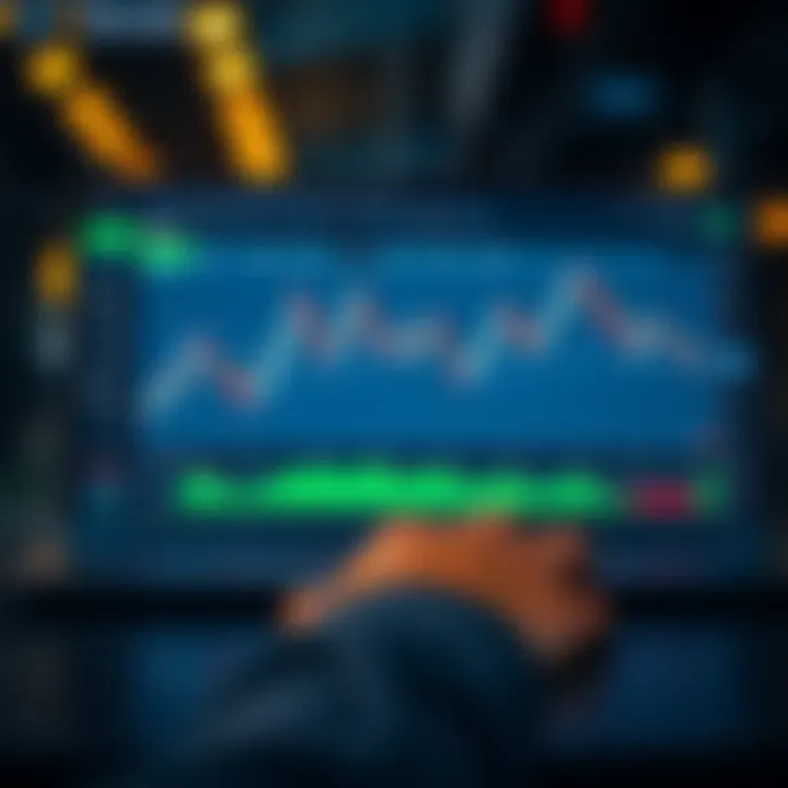 TradingView interface displaying binary options charts with technical analysis tools
