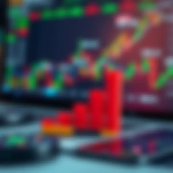Conceptual illustration of financial growth with graphs and digital tools