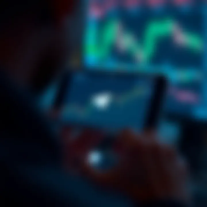 Trading Signals Notifications on Telegram Graph showing trading signals notifications on a smartphone through Telegram app