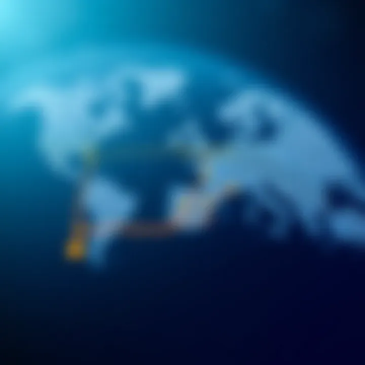 Global economic factors influencing the euro with a map highlighting trade routes