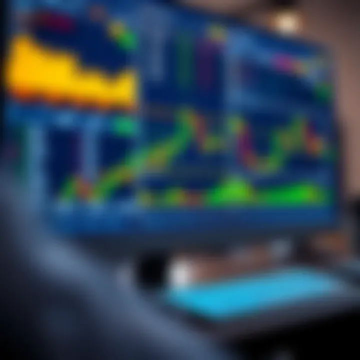 Digital interface displaying various financial charts and trading options on a computer screen