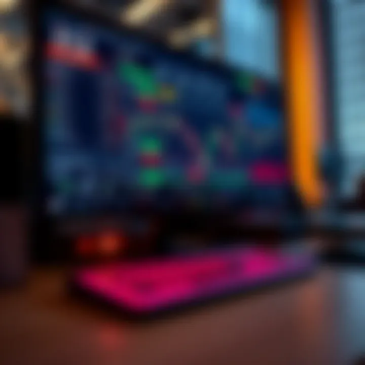 Interface of IQ Option trading platform displaying various financial charts and trading options