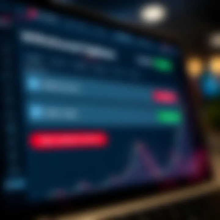Digital platform interface showing withdrawal options for a financial trading account