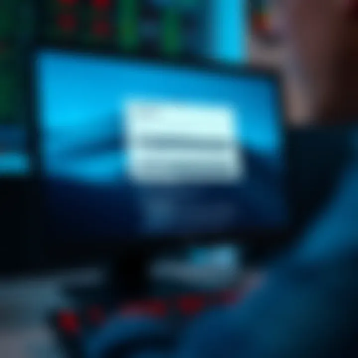 Computer desktop with IQ Option installation window open and technical requirements checklist visible