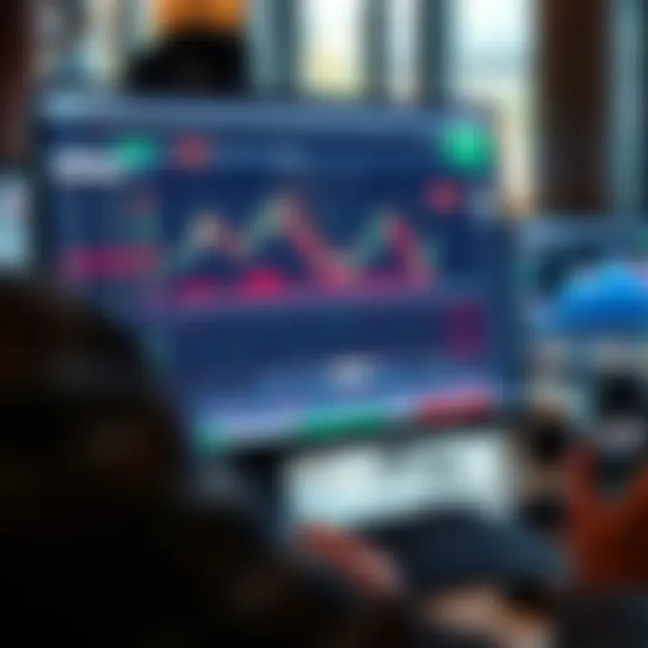 User interface of IQ Option platform showing financial charts and trading options