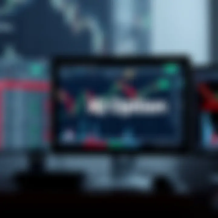 IQ Option Trading Platform on Computer Screen Computer screen displaying the IQ Option trading platform interface