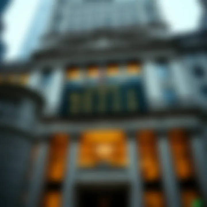 New York Stock Exchange building exterior with digital clock showing trading hours