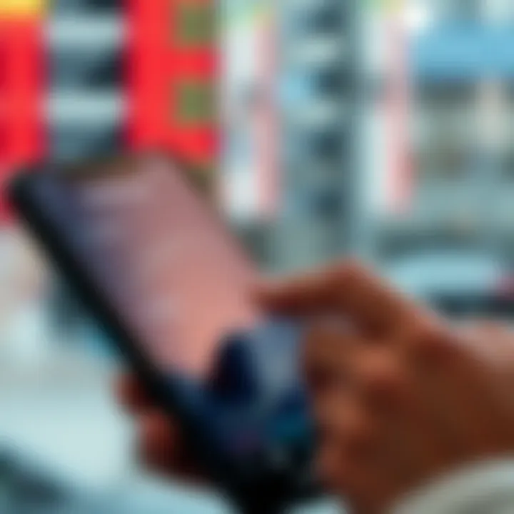 User interacting with Pocket Broker app showing market analysis tools and investment options
