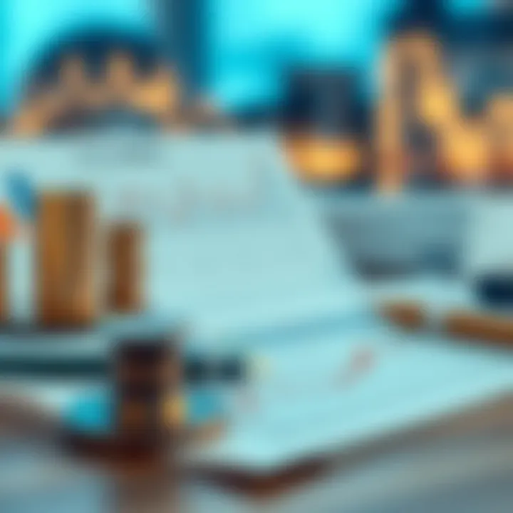 Illustration showing financial charts and regulatory documents symbolizing broker oversight in Colombia