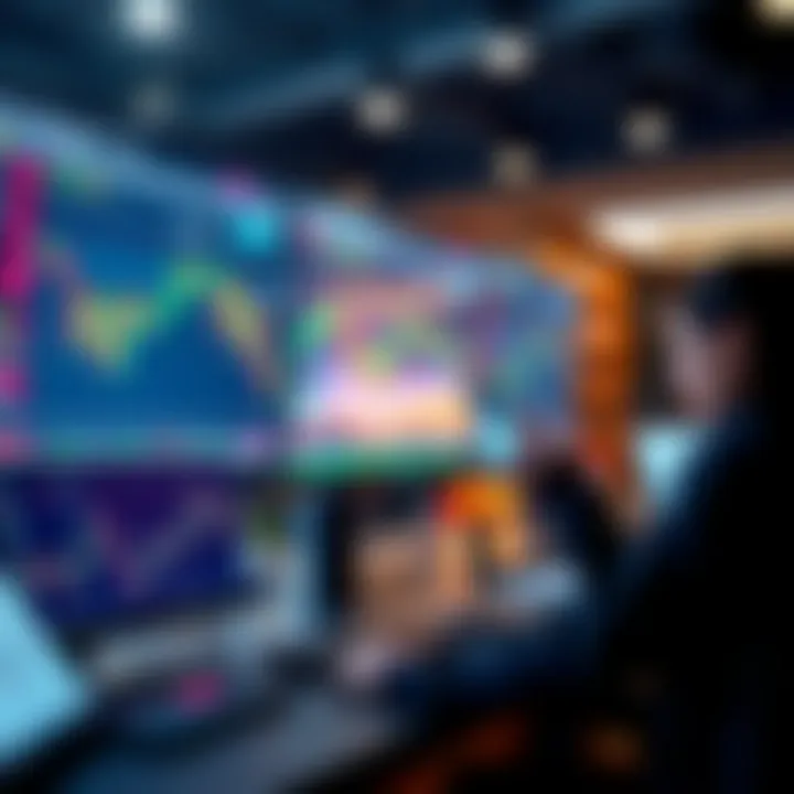 Visual representation of social trading network connecting investors and traders