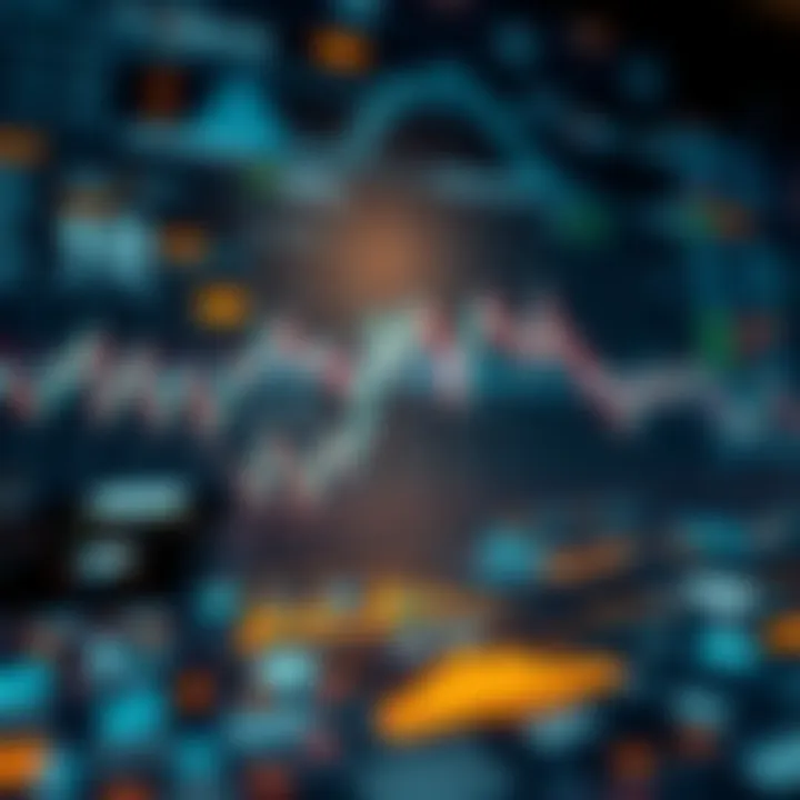 Visual representation of synthetic trading showing digital assets interconnected with financial graphs