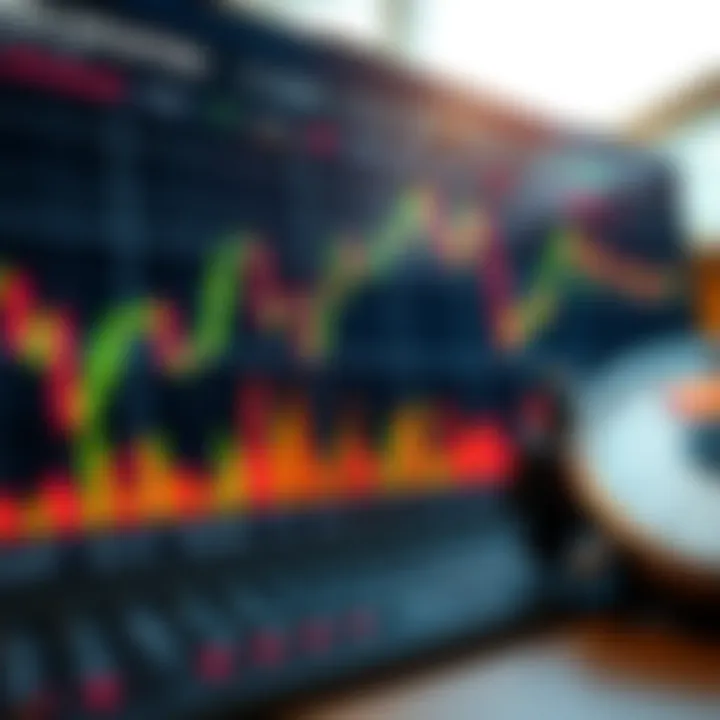 Graph depicting currency exchange trends with technical analysis tools