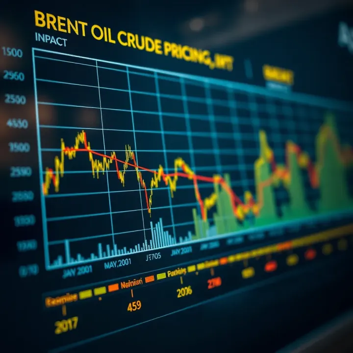 Recent Trends and Economic Impact of Brent Crude Pricing Graph showing recent trends in Brent crude oil price fluctuations with economic impact indicators