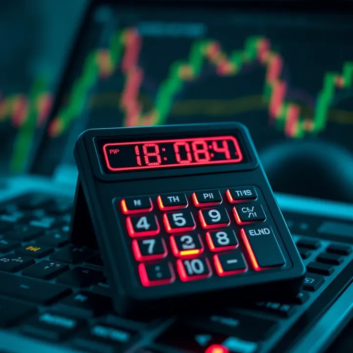 Pip Calculator Tool for Forex Currency Pairs and Trade Sizes Digital tool illustrating pip calculation for different forex currency pairs and trade sizes