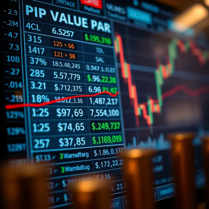 Calculating Pip Value Across Different Currency Pairs Chart showing calculation of pip value for different currency pairs with examples
