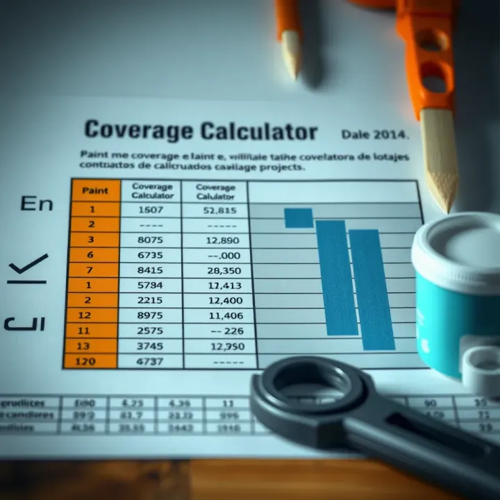 Paint Coverage Calculation for Construction Projects Chart showing paint quantity calculation using a coverage calculator for construction projects