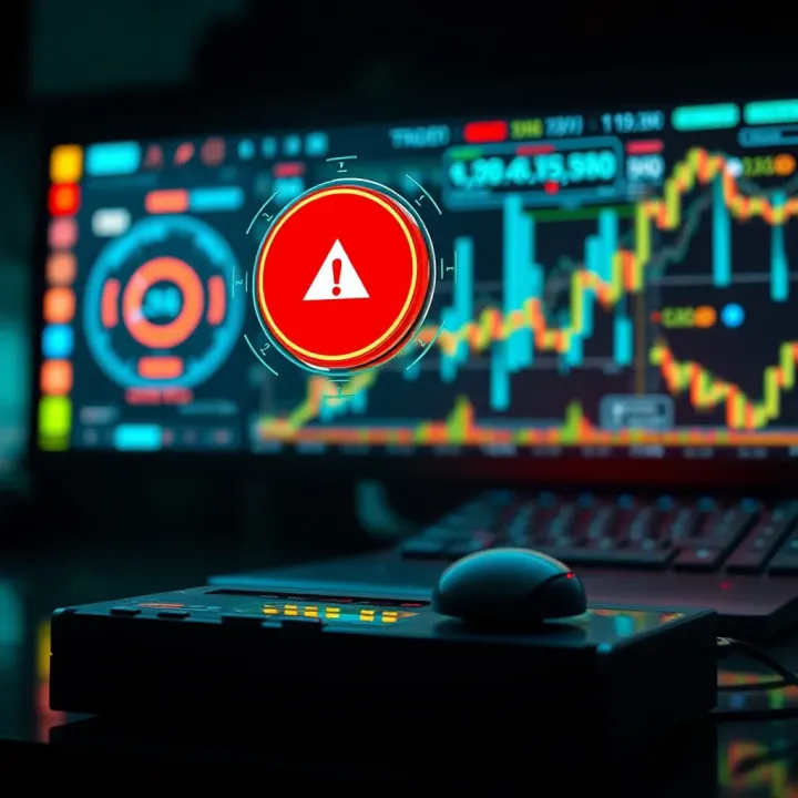Automation and Risk Management in AI-Driven Trading Conceptual representation of automated trading with AI support and risk management elements