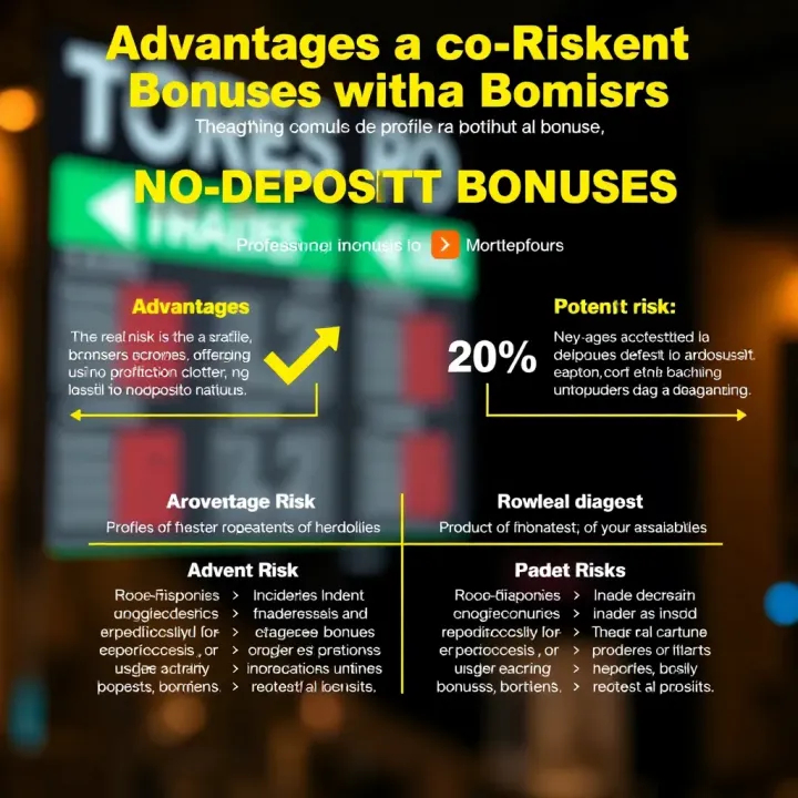 Advantages and Risks of No-Deposit Bonuses with Brokers Diagram explaining the advantages and potential risks of using brokers offering no-deposit bonuses
