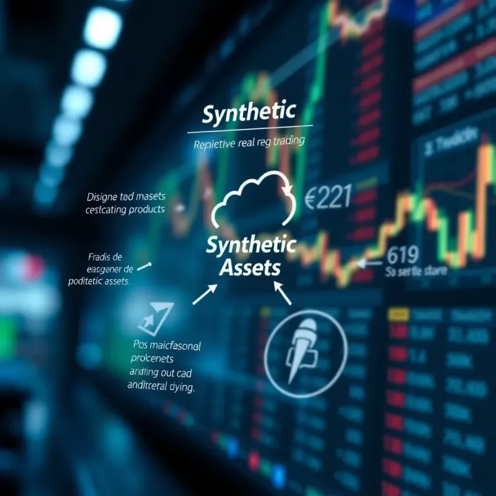Diagram illustrating the concept of synthetic assets replicating real financial products