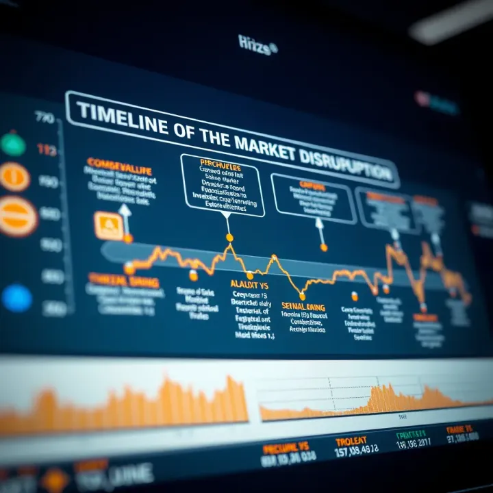 Graph showing the timeline and key events leading to the financial market disruption