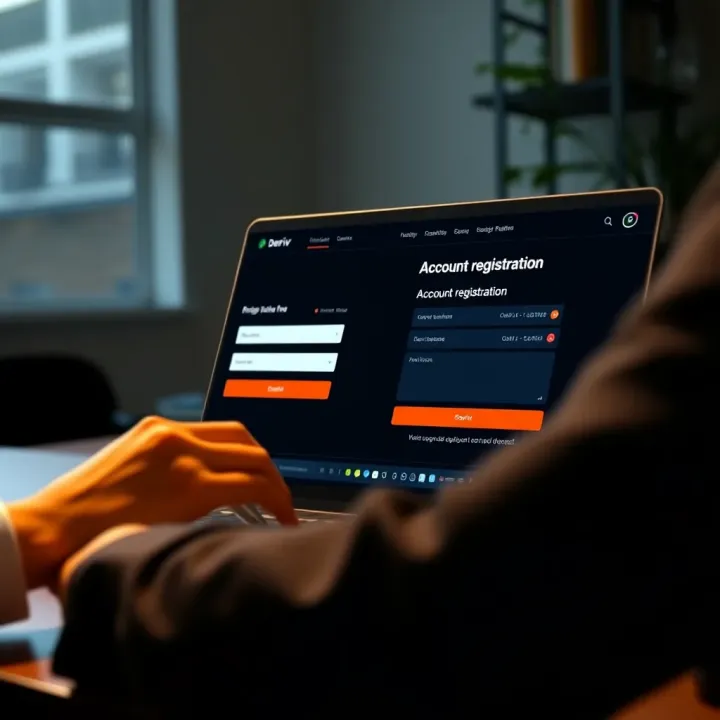 User filling out online registration form on a laptop