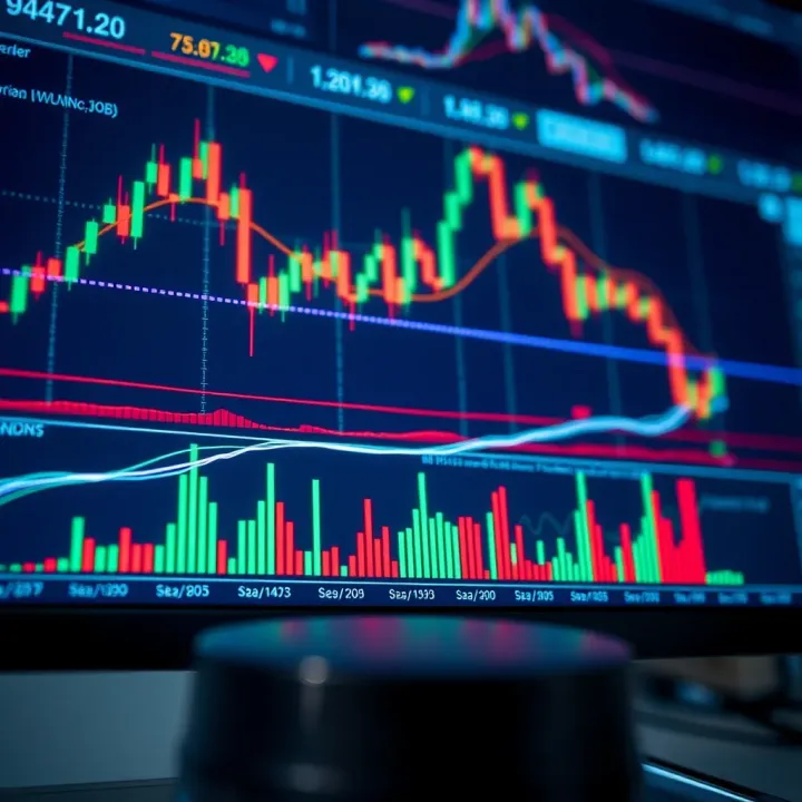 Financial Market Trends and Trading Indicators on cTrader Graphical representation of financial markets with trading indicators on cTrader