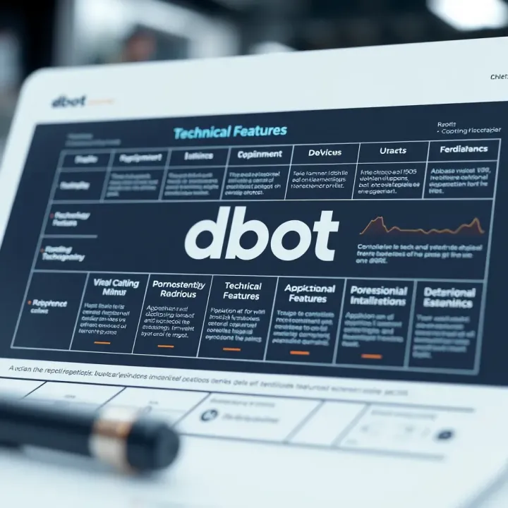 Chart depicting various applications and technical features of dbot across different technology sectors