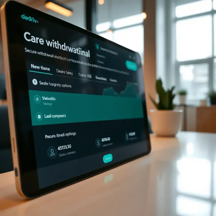 Secure withdrawal options on the Deriv platform interface