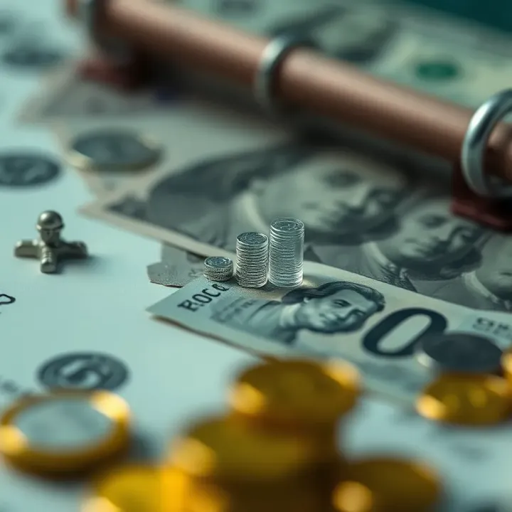 Illustration of economic factors influencing currency fluctuations including trade, inflation, and external market influences