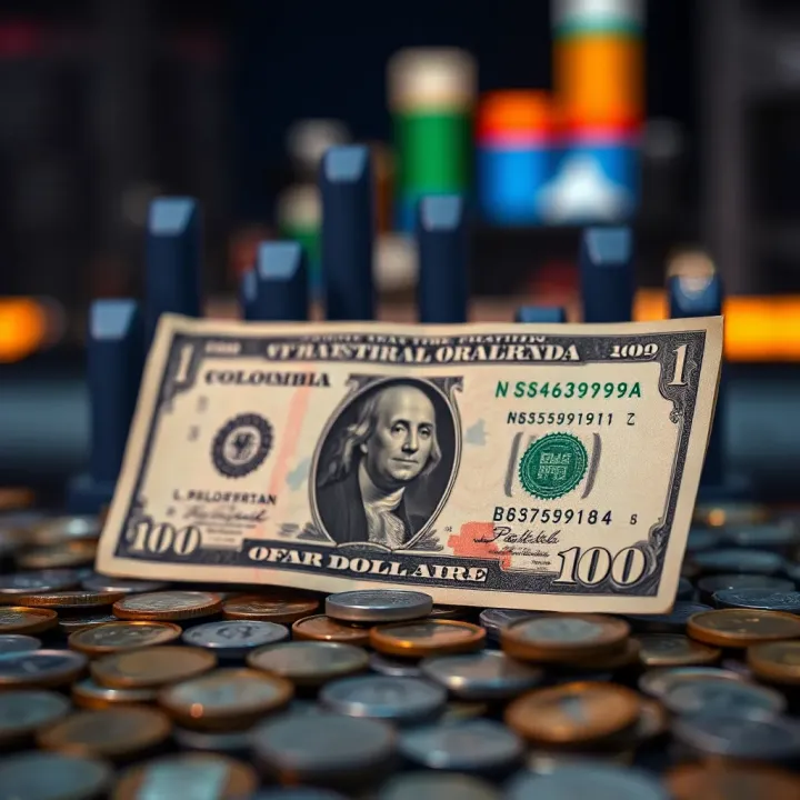 Visual representation of economic and political factors influencing the dollar's value against the Colombian peso