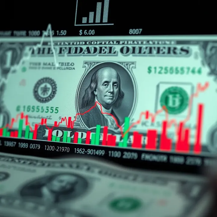 Graph showing fluctuations of the US dollar exchange rate against the Colombian peso with economic indicators